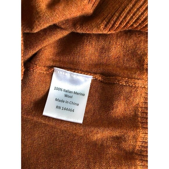 MINE London-Milan-New York Men's Half Zip Sweater 100% Italian Merino Wool - Picture 3 of 5